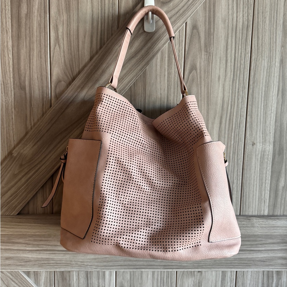 Elegant Pink Perforated Tote Bag